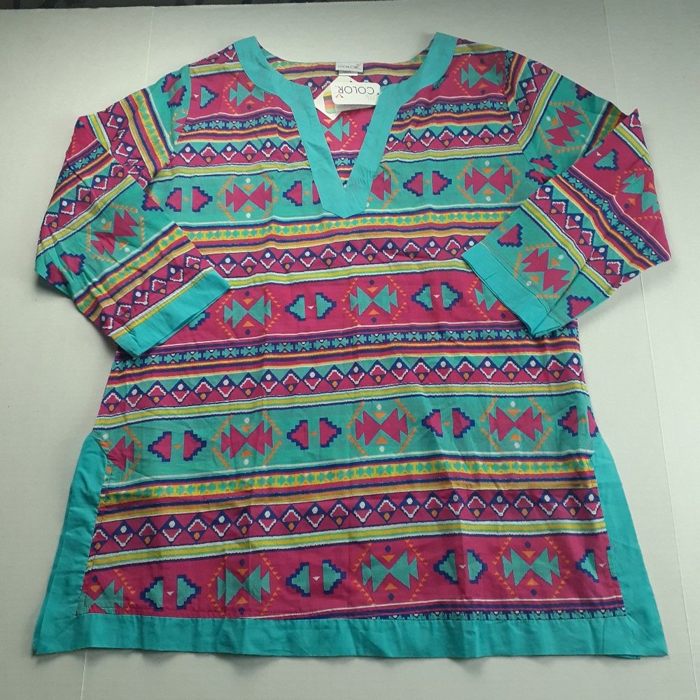 All For Color Aztec Print Hadley Tunic